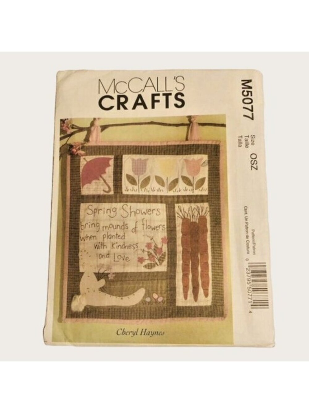 McCall's Sewing Pattern M5077 Spring Wall Hanging Quilt Block Uncut
